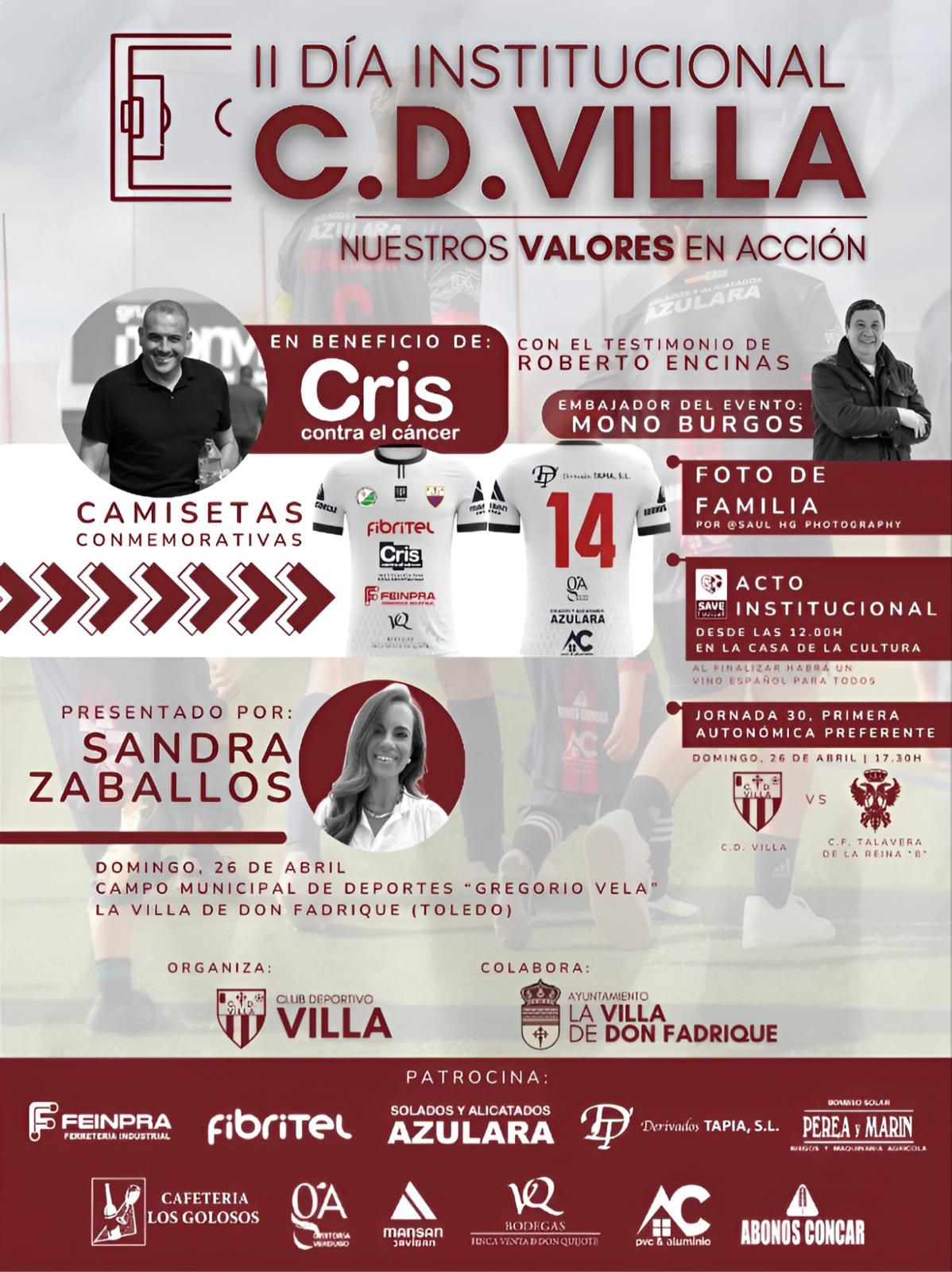 II Dia Institucional del Futbol del CD Villa el domingo, 26abril a beneficio de la Asociación "Cris contra el Cáncer" II Dia Institucional del Futbol del CD Villa el domingo, 26abril a beneficio de la Asociación "Cris contra el Cáncer"